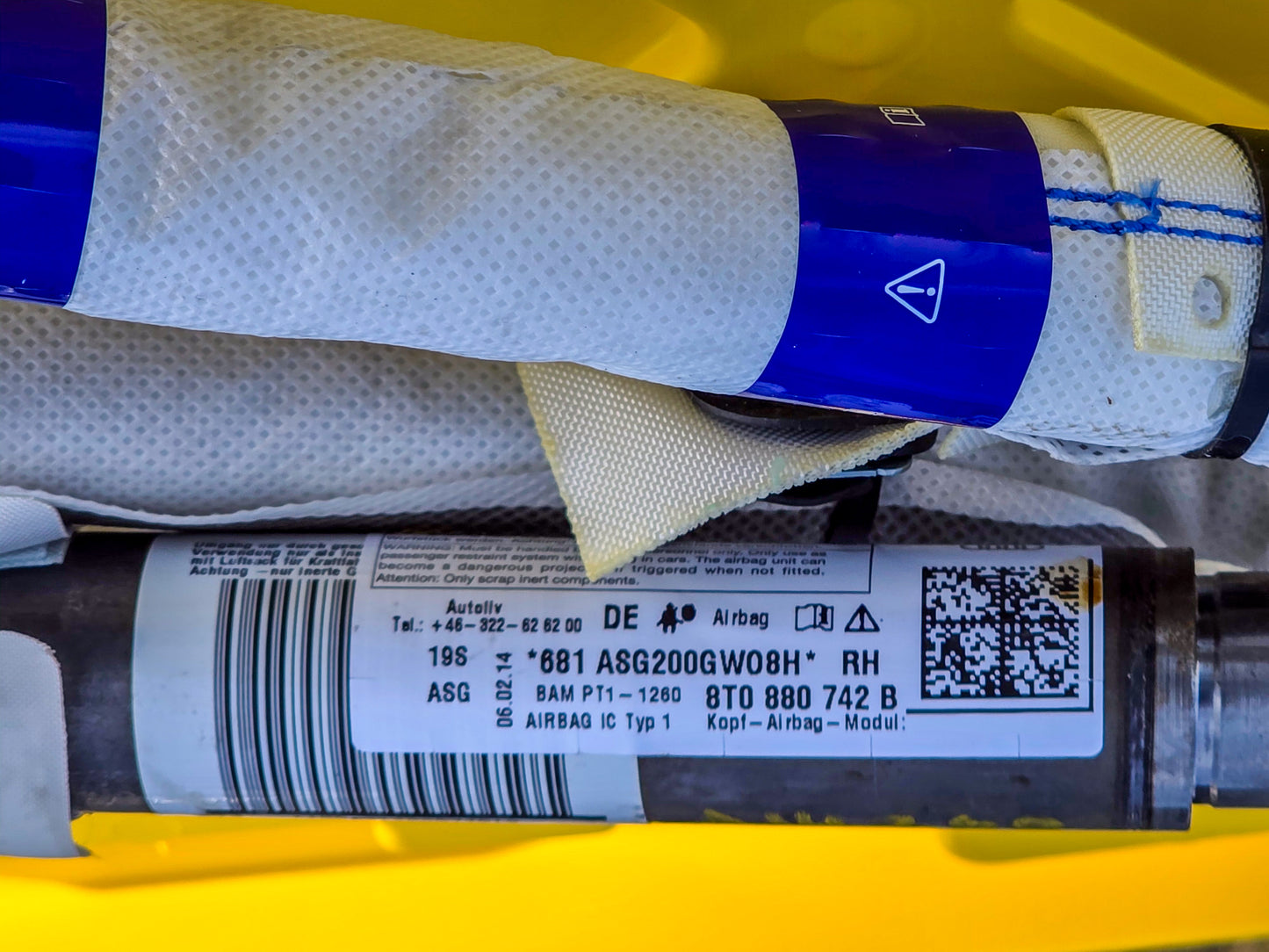 2008-2016 Audi A5 Right Front Roof Air Bag 8T0880742B