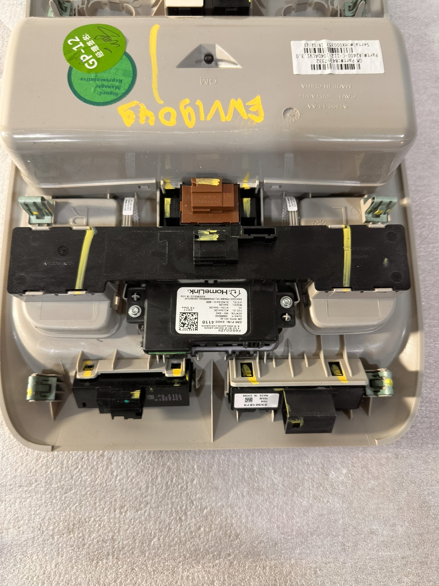 2019 Buick Envision Front Roof Overhead Console Dome Light Lamp Switch OEM 84397332, 84084118, 23301873