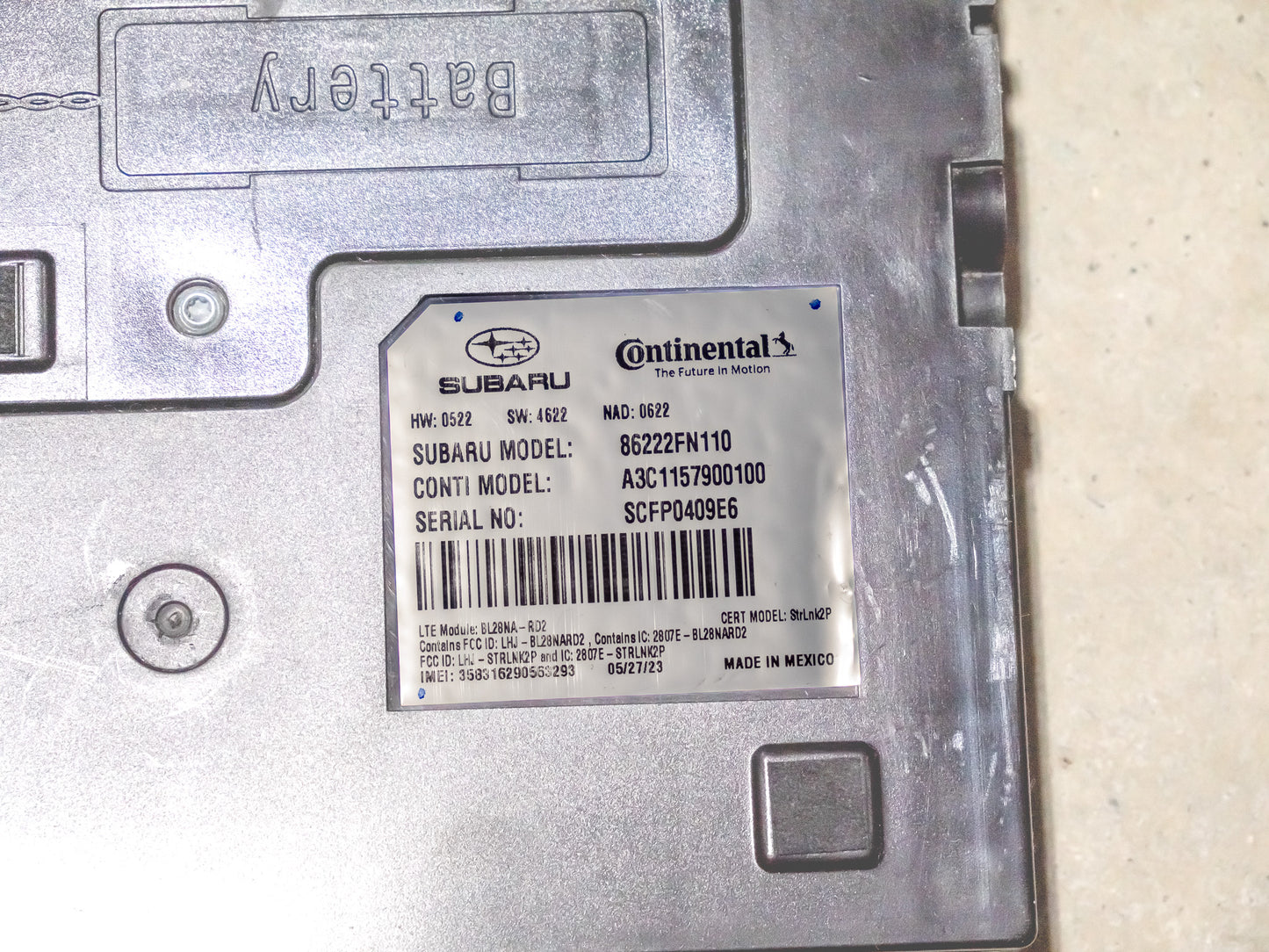 2024-2025 Subaru Crosstrek Communication Telematic Control Module Unit 86222fn110 Oem