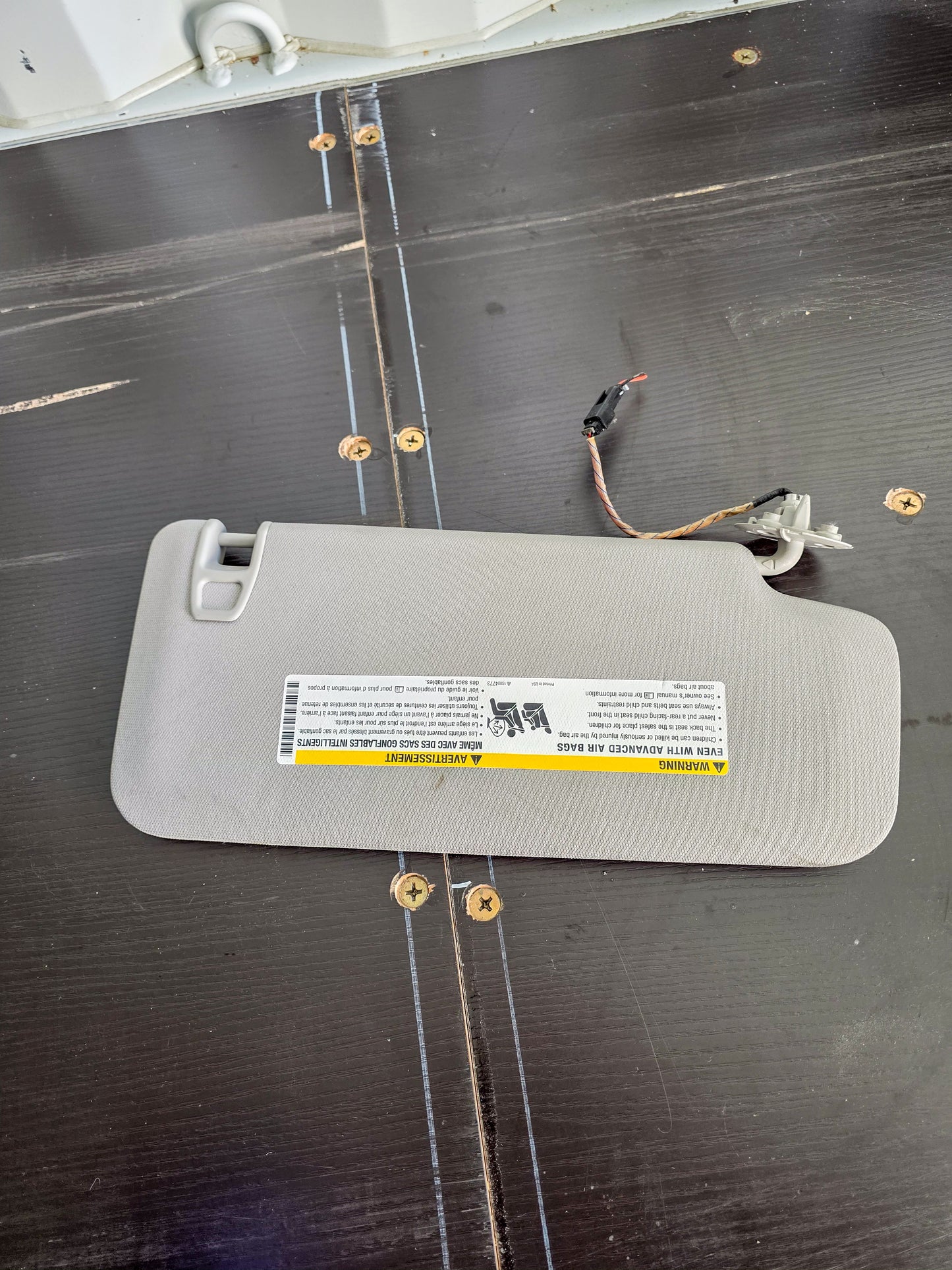 2010-2017 Gmc Terrain Sun Visor Left Gray W/ Lights & Mirror Denali 20903692