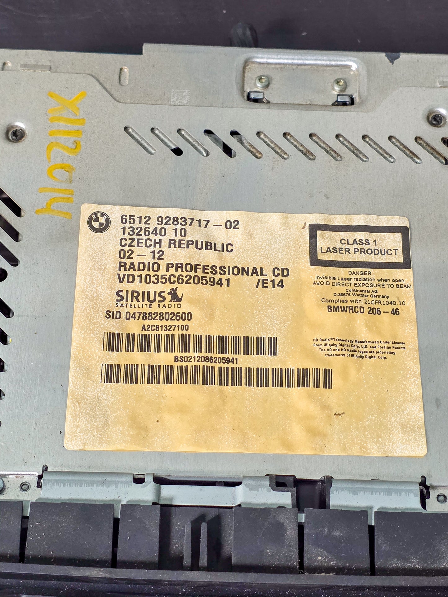 2012-2015 BMW X1 Control Unit Switches Cd Player 65129343213, 6512928371702