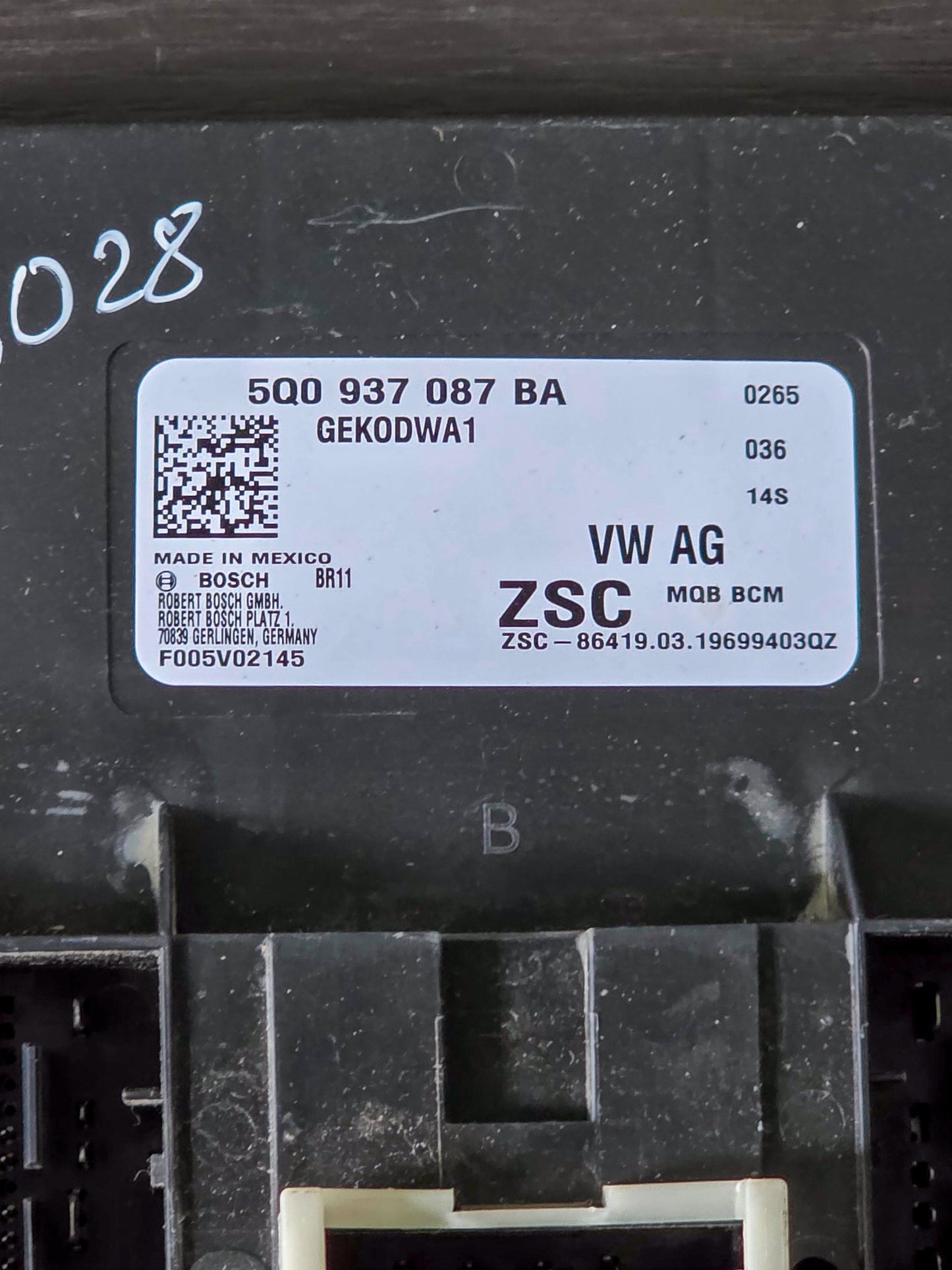 2019-2022 Volkswagen Jetta Body Control BCM Relay 5Q0 937 087 BA