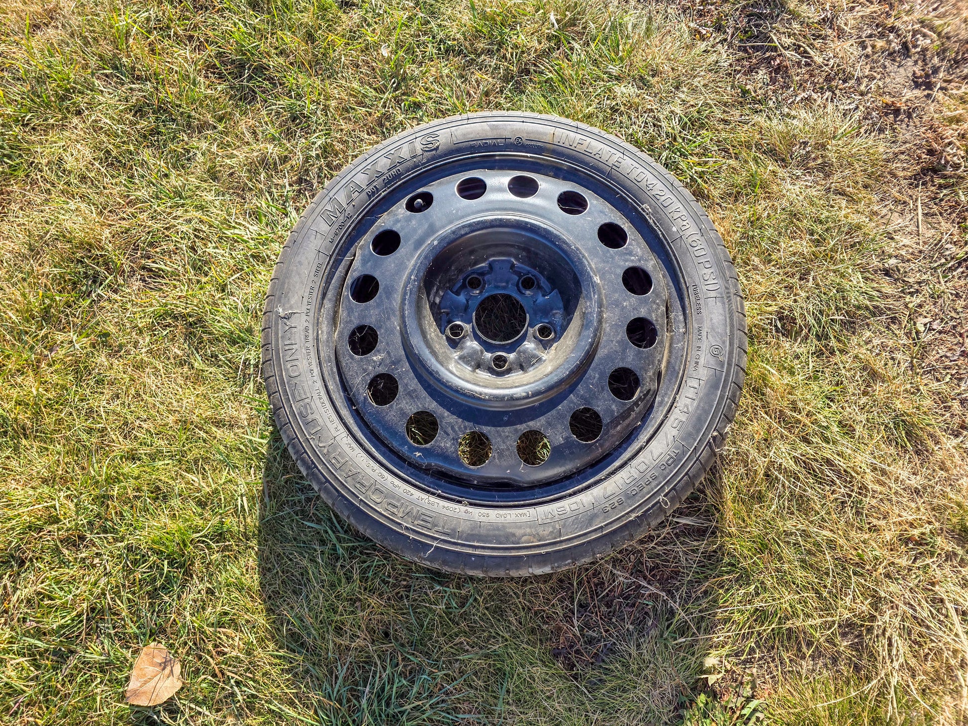 2016 GMC Terrain Steel Spare Rim 17x4-1/2 compact spare (opt S1G),with tire T145/70 R17