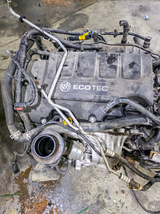 GMC Engine 1.4L Encore Trax with transmission, transfer case, turbo, alternator, starter, ac compres