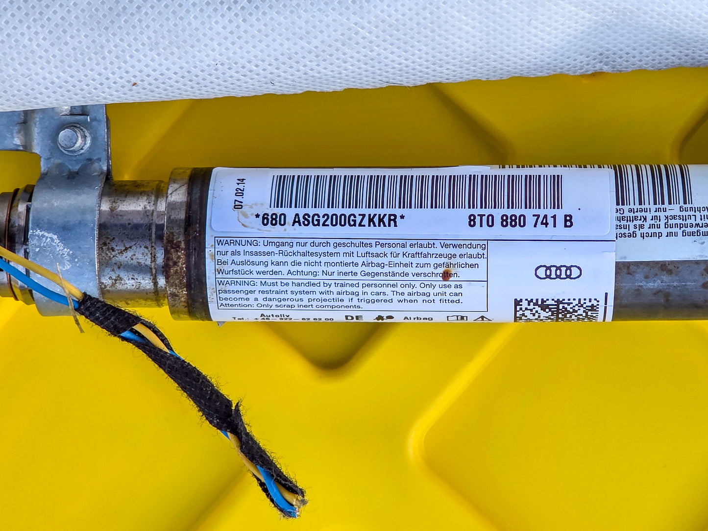 2012-2017 Audi A5 Left Driver Side Front Roof Air Bag 8T0880741B