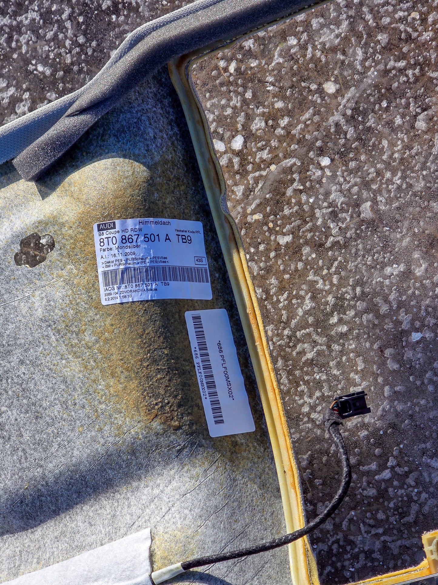 2008-2017 Audi A5 Roof Upper Headliner Ceiling Panel 8T0867501, 8T0867505 - view 3