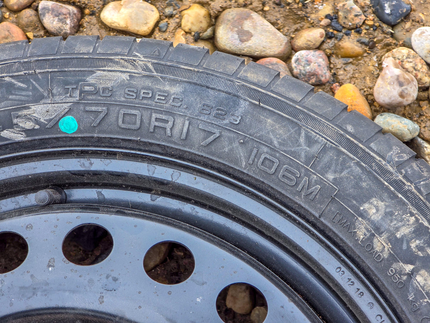 2019 Buick Envision Spare Rim 17x4 with tire TI45/70 R17 Bolt pattern 5x120 mm (compact spare)
