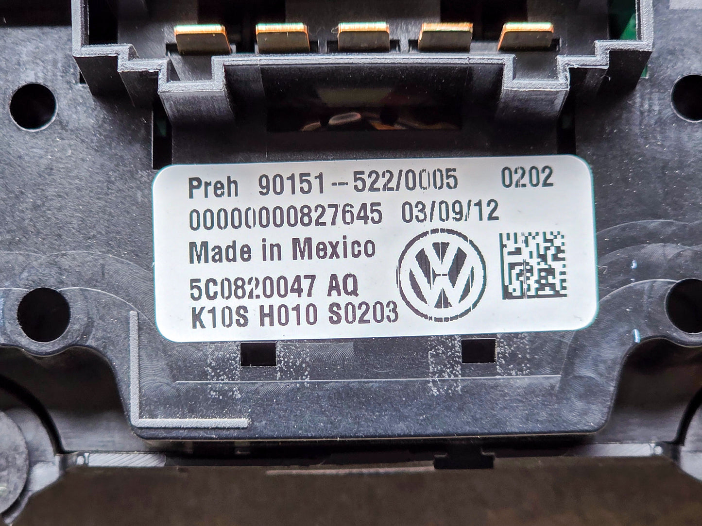 2012-2016 Volkswagen Jetta Heater Climate Control Panel AC OEM