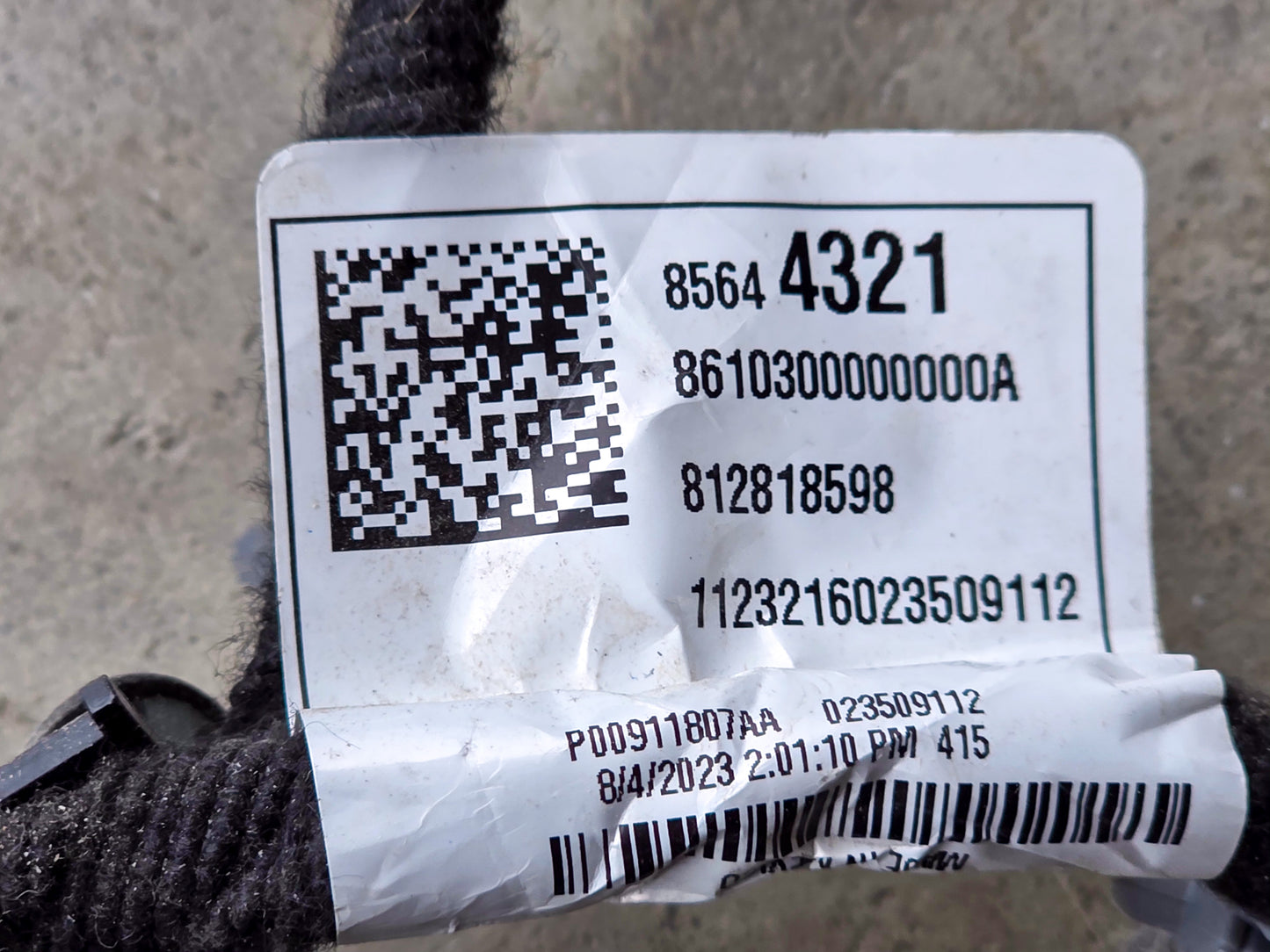 2024 Chevrolet Blazer Rear Driver Side Door Wiring Harness