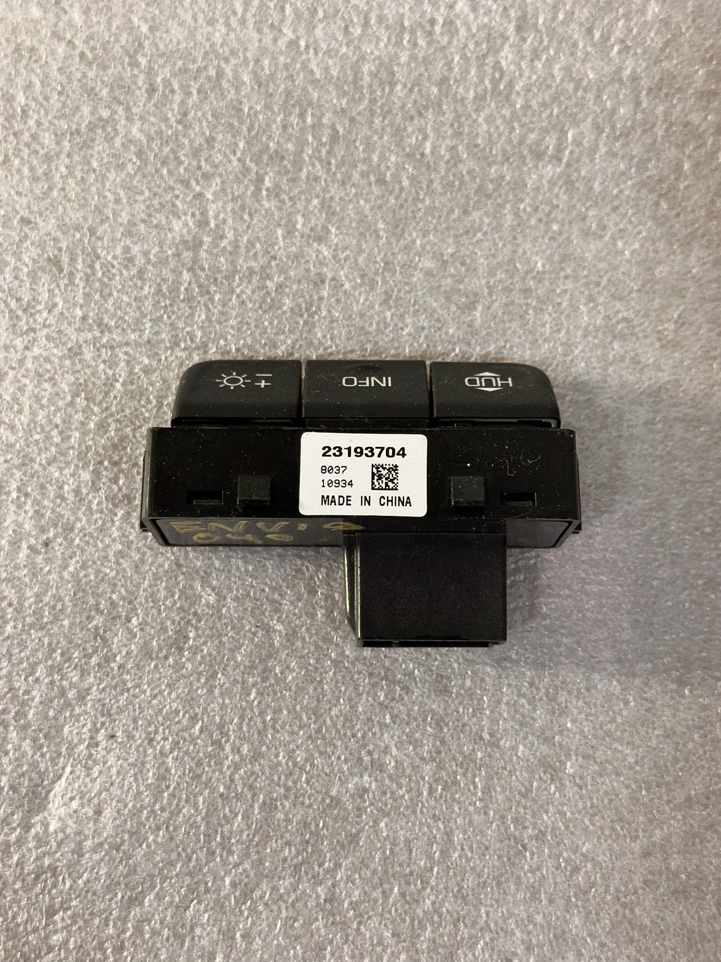 2019-2023 Buick Envision Black Head-Up Display Switch 23193704, 84428043, 22926688
