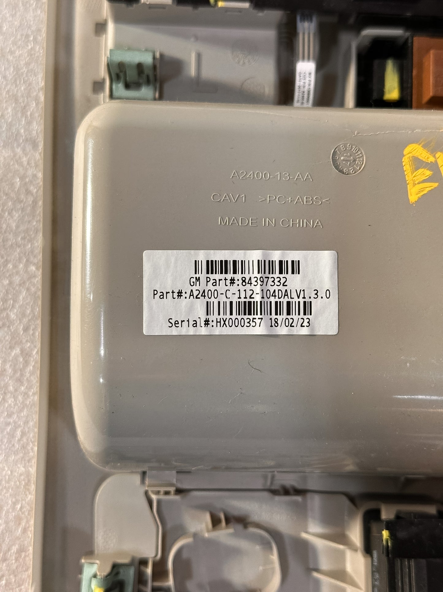 2019 Buick Envision Front Roof Overhead Console Dome Light Lamp Switch OEM 84397332, 84084118, 23301873