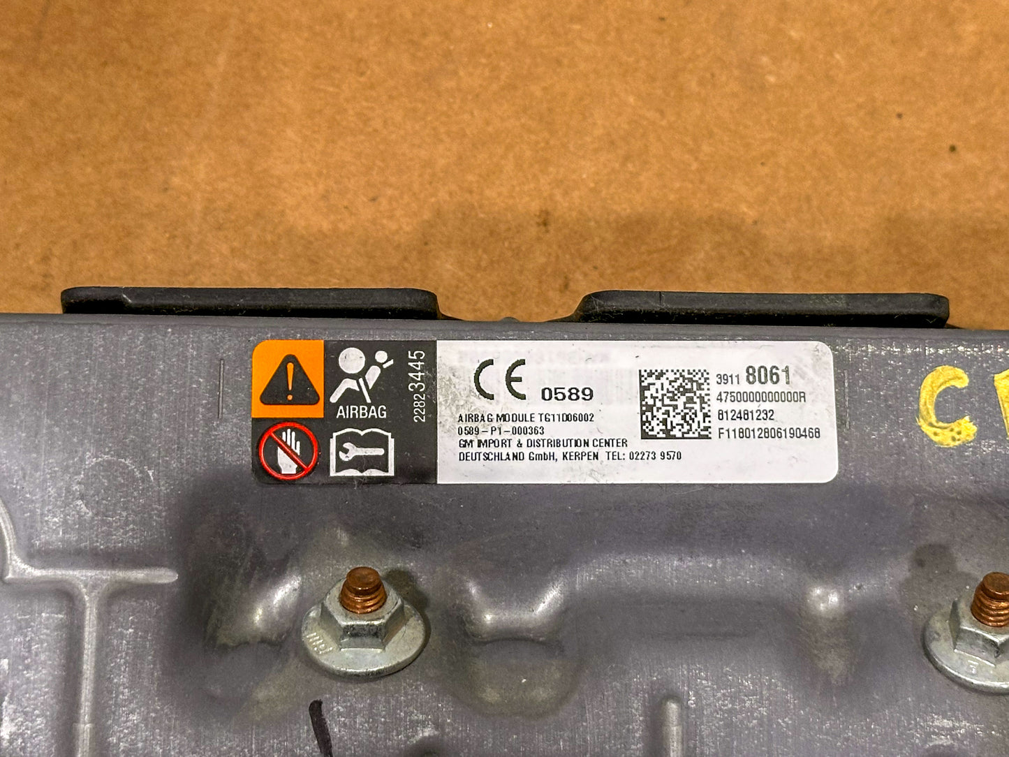 2018-2019 Chevrolet Cruze Right Passenger Knee Airbag Air Bag 39118061